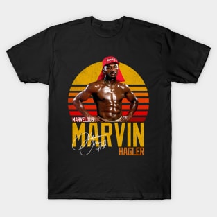 Marvelous Marvin Hagler Boxing Legend Signature Vintage Retro 80s 90s Bootleg Rap Style T-Shirt